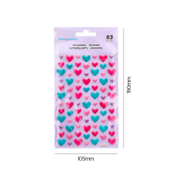 Imaginovo Pegatinas Corazones Magic Dreams con Relieve 190x105 mm