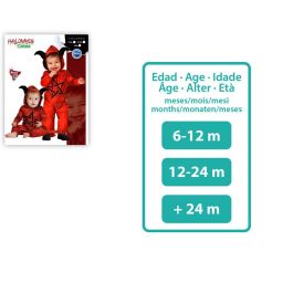 Disfraz Demonio Bebé Rojo con Capucha, Cola y Cuernos - Halloween 12-24 Meses