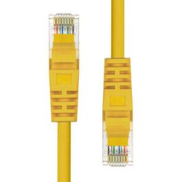 ProXtend Cable Ethernet CAT5e U/UTP CCA PVC Amarillo 20cm, AWG 26, con alivio de tensión y protección de pestillo