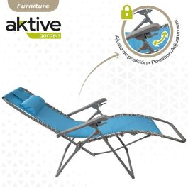 Tumbona Aktive textileno Azul 160 x 76 x 52 cm Tumbona Aktive textileno Azul 160 x 76 x 52 cm