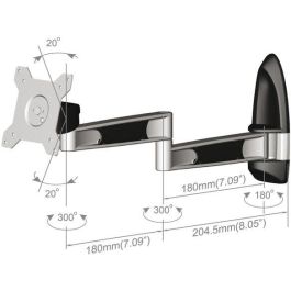 Tronje WH AR210 Soporte de Pared para Monitor de 15-24" (38-61cm) Inclinable y Giratorio 0-180º Aluminio Acero