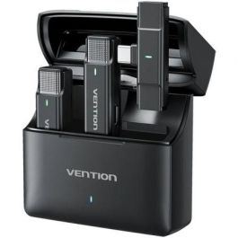 Vention NCAB0 Micrófono Inalámbrico con Clip, USB Tipo-C, Receptor Incluido, Paquete de 2 Unidades, Negro