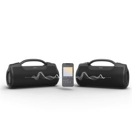 Hama Altavoz Soundbarrel Negro - Sonido Potente, Bluetooth 5.0, Resistente al Agua IPX6, Batería de 12h