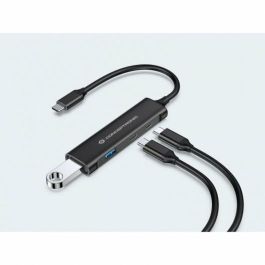 CONCEPTRONIC HUB 3.0 HUBBIES12B 4 PUERTOS USB 3.2 2 PUERTOS USB-C 2 PUERTOD USB-A COLOR NEGRO CARCASA DE ALUMINIO