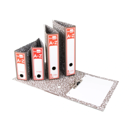 Liderpapel Archivador de Palanca Classic Cuarto Gris Lomo 80mm Cartón Entrecolado Compresor Metálico