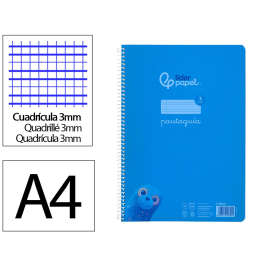 Liderpapel Cuaderno Espiral A4 Pautaguía 80 Hojas 90gr Cuadro Pautado 3mm con Margen, Tapa Plástico, Color Azul Precio: 18.8899997. SKU: B18KPEETWH