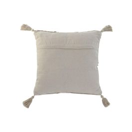 DKD Home Decor 1c24 Cojín Boho Colección India Algodón Yute Hecho a Mano 45x45 cm con Cremallera