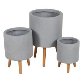 Set de Maceteros Beige Gris 36 x 36 x 56 cm (3 Unidades) Precio: 138.99000049. SKU: B19G3GBAMF