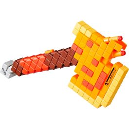 Nerf F8953 Hacha Lanzadardos Minecraft con capacidad para 5 dardos, juguete para niños +8 años