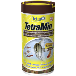 Tetra TETRAMIN 250ml Alimento para Peces con 7 Tipos de Copos y Fórmula BioActive para un Sistema Inmunitario Reforzado y Agua Transparente