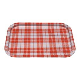 Bandeja Versa Vichy Naranja Metal 23 X 1,5 X 34 CM