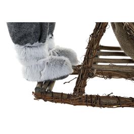 DKD Home Decor Figura Navidad Tradicional Rojo Gris Poliester Madera Papa Noel 22 x 48 x 42 cm