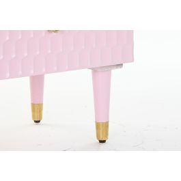 DKD Home Decor Mesita de Noche Moderna Rosa Palo 42 x 65 x 52 cm con 2 Cajones