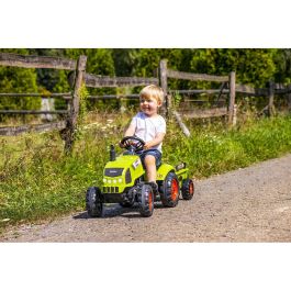 Falk Claas Arion Tractor de Pedales y Cargador Retroexcavadora con Remolque Basculante y Capó de Apertura para Niños 2-5 Años