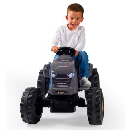 Tractor de pedal smoby más fuerte XXL + trailer - gris