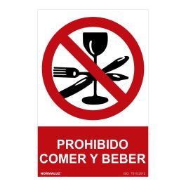 Normaluz Señal prohibido "prohibido comer y beber" PVC 0.7mm 30x40cm