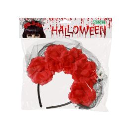 Diadema Catrina Rosas Rojo y Negro Mujer Adulto