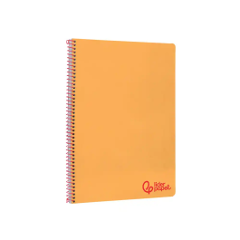 Liderpapel Cuaderno Espiral A4 Wonder Tapa Plástico 80 Hojas 90gr Rayado Horizontal con Margen Color Naranja