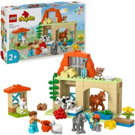 LEGO 10416 DUPLO My Town Cuidando Animales de Granja, Juguete Educativo para Bebés, Incluye Casa y Minifiguras de Caballos