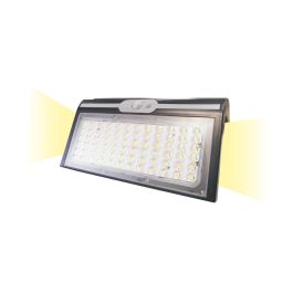 Edm Aplique Solar 6W 430lm 6.500K con Sensor de Movimiento y Crepuscular, Color Negro