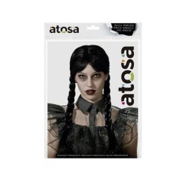 Peluca Morena Con Dos Trenzas 180gr Para Disfraces Étnicos O De Época