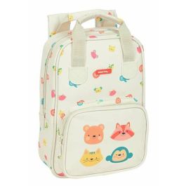 Mochila infantil con asas cabecitas 20x28x8cm