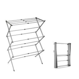 Tendedero Metálico Plegable y Extensible con 3 Alturas Cloxy InnovaGoods 11 barras Tendedero Metálico Plegable y Extensible con 3 Alturas Cloxy InnovaGoods 11 barras