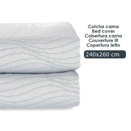 Colcha Cama Agua Gris 240x260 cm - Giftdecor - Poliéster 75%, Algodón 25% (4 Unidades)