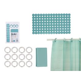 Set Baño Cortina Peva Y Alfombra Ducha Verde Azul Berilo 28X42CM (12 Unidades) Precio: 104.49999956. SKU: B1473Z53QN