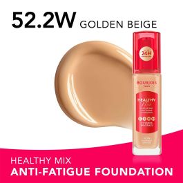 Bourjois Healthy Mix Base de Maquillaje #52.2W Golden Beige 30 ml - Acabado Radiante - 85% Ingredientes Naturales - Vegana