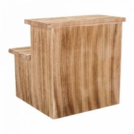 Banqueta Alexandra House Living Madera de Paulonia 34 x 34 x 34 cm Escalera