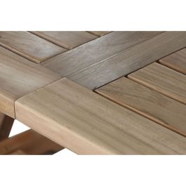 DKD Home Decor Mesa Comedor Jardín/Terraza Teca Marrón 180-240x100x75 cm Extensible con 8 Sillas Plegables (Set 9 Piezas)