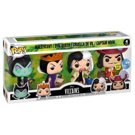 FUNKO Blister 4 figuras POP Disney Villanas: Maléfica, Reina Malvada, Cruella de Vil, Capitán Garfio Precio: 50.79000047. SKU: B18Q94C46D