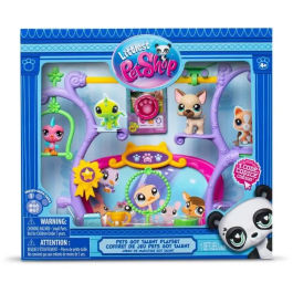 Bandai Littlest Pet Shop Pets Got Talent Playset Set de Juego con 2 Animales Decoración Accesorios BF00558