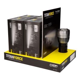 Edm Linterna LED Táctica Titanforce Recargable 14.000 lm 150 W 6500K IP44 con 4 Modos + Flash y Cordón de Seguridad