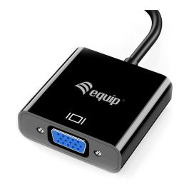 Equip Adaptador USB 3.0 a VGA, Conector Macho USB a Hembra VGA, Resolución 1920x1080/60Hz, Compatible Windows y Mac