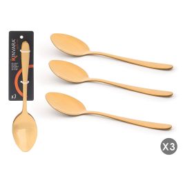 Kinvara - Set de 3 Cucharas Doradas de Metal - 19 cm - No apto para lavavajillas (36 Unidades) Precio: 67.50000004. SKU: B1A75EW9E6