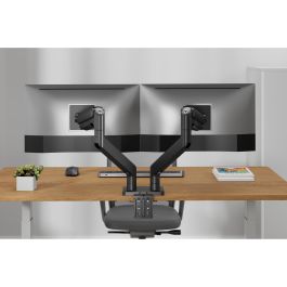 Digitus Soporte Doble para Monitor Dual, hasta 45", 2x 20 kg, 40 kg Total, Abrazadera Escritorio, Negro