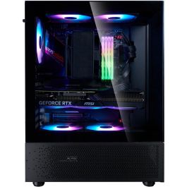 XPG Invader X Mini Midi Tower PC Caja Negro ATX 5 Ventiladores ARGB Ventana Lateral Compacta con Vista Panorámica
