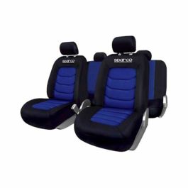 Sparco SPC1019AZ Juego de Fundas para Asientos de Coche S-Line Azul y Negro 100% Poliéster Universales y Lavables