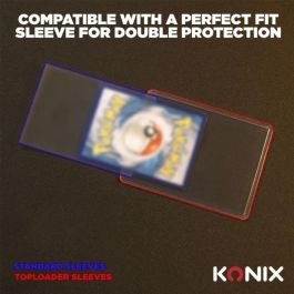 Konix Fundas Duras para Cartas, 25 Bolsillos, Transparente, Compatible con Magic The Gathering y Pokémon