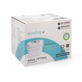 Aqua Optima Single Life Evolve | Set de 12 Recambios de Filtros de Agua para Jarras, Blancos, Plástico Mate, 30 Días de Duración, Ecológicos