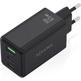 Aisens Cargador Pared GaN ASCH-65W3P073-BK 65W 2xUSB-C 1xUSB-A Negro