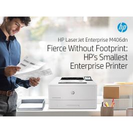HP 3PZ15A Impresora Láser Monocromo Enterprise M406DN Dúplex Automático 40 ppm Ethernet Seguridad HP Wolf Pro Blanca