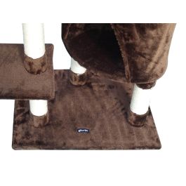 Gloria Sinu Árbol rascador para gatos Marrón 55x40x120 cm con cueva, múltiples alturas y postes de sisal, ideal para varios gatos