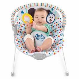 Disney Baby Mickey Transat con Asiento Vibrante Happy Triangles, Barra de Actividad y 2 Juguetes para Bebés 0-6 Meses