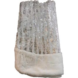 DKD Home Decor Base Moderna para Árbol de Navidad, Plateado y Blanco, 120x120x2 cm - Fabricada en Poliéster - Pack de 2 Unidades Precio: 30.5646. SKU: B1H5GNP9T5
