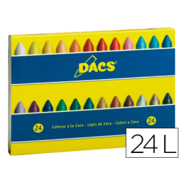 Dacs Lápices Cera Caja de 24 Colores Surtidos, Colores Vivos y Cubrientes, Trazo Suave Precio: 27.50000033. SKU: B18ER5RL6X