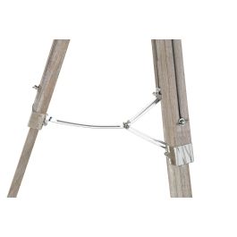 DKD Home Decor Lámpara de Pie Vintage E27 Trípode Madera Metal Plateado Marrón Claro 66x142x66 cm Desmontable