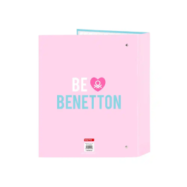 Carpeta de anillas Benetton Unique Rosa Turquesa A4 27 x 33 x 6 cm